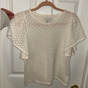 Madewell Women's Cream Textured Blouse